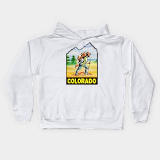 Hiking Colorado Vintage Style Hiker Mountain Man Kids Hoodie